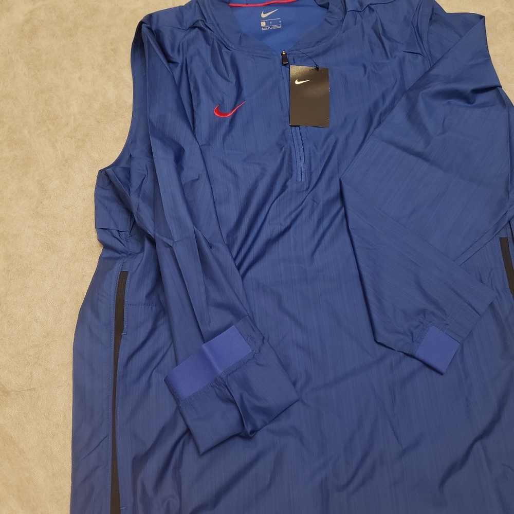 #M08 LRG Nike Dri Fit Lockdown Sideline Jacket Blue University Red Side zippers - Picture 12 of 13